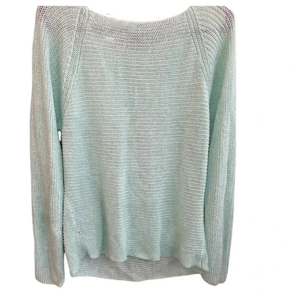 Eileen Fisher Mint Green Linen Sweater Size Large - Picture 4 of 5